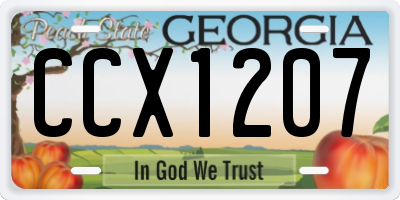 GA license plate CCX1207
