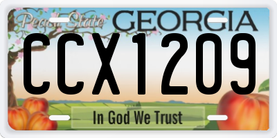 GA license plate CCX1209