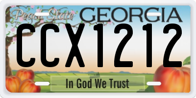 GA license plate CCX1212