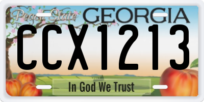 GA license plate CCX1213