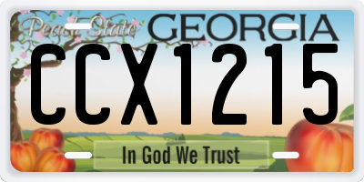 GA license plate CCX1215