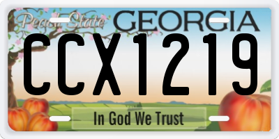 GA license plate CCX1219