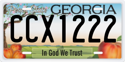 GA license plate CCX1222