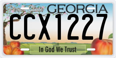 GA license plate CCX1227