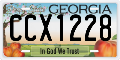 GA license plate CCX1228