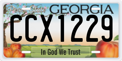 GA license plate CCX1229