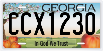 GA license plate CCX1230
