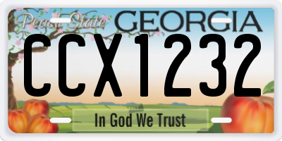 GA license plate CCX1232