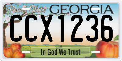 GA license plate CCX1236