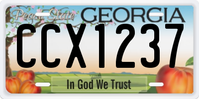 GA license plate CCX1237