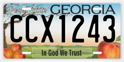 GA license plate CCX1243