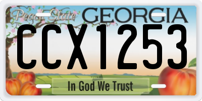 GA license plate CCX1253