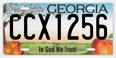 GA license plate CCX1256