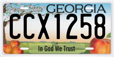 GA license plate CCX1258