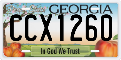 GA license plate CCX1260