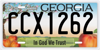 GA license plate CCX1262