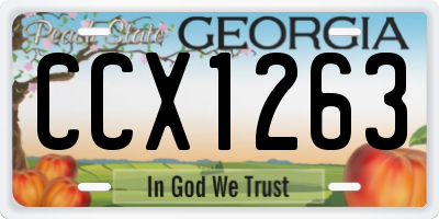GA license plate CCX1263