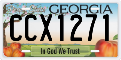 GA license plate CCX1271