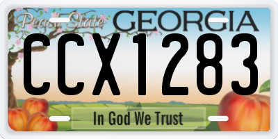 GA license plate CCX1283