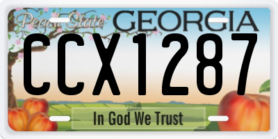 GA license plate CCX1287