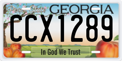 GA license plate CCX1289