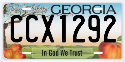 GA license plate CCX1292