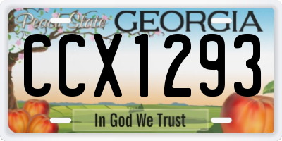 GA license plate CCX1293