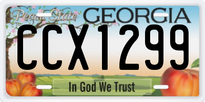 GA license plate CCX1299