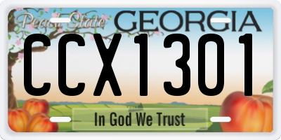GA license plate CCX1301