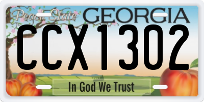 GA license plate CCX1302