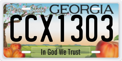 GA license plate CCX1303