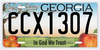 GA license plate CCX1307