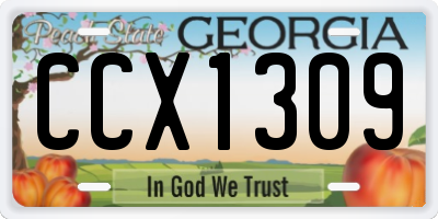 GA license plate CCX1309
