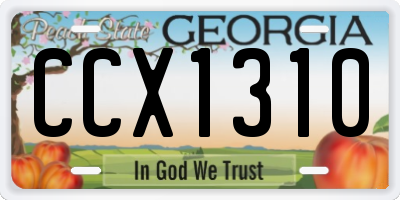 GA license plate CCX1310