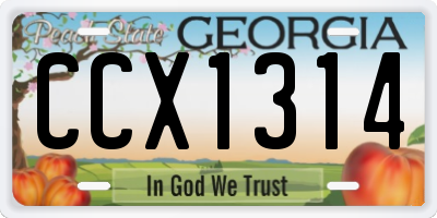 GA license plate CCX1314