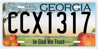 GA license plate CCX1317