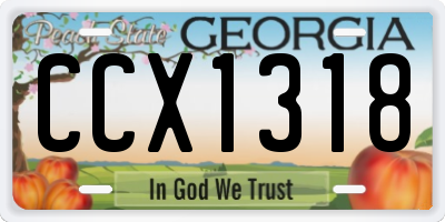 GA license plate CCX1318