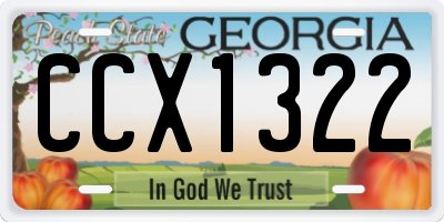 GA license plate CCX1322