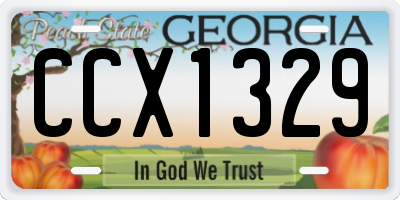 GA license plate CCX1329