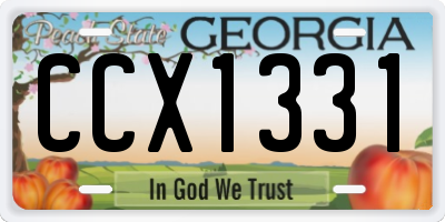 GA license plate CCX1331