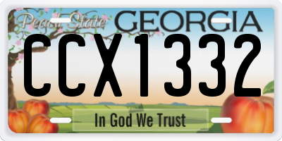 GA license plate CCX1332