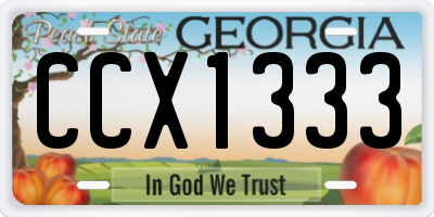 GA license plate CCX1333