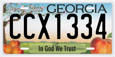 GA license plate CCX1334