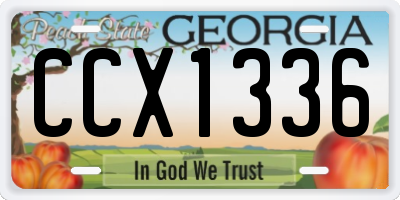 GA license plate CCX1336