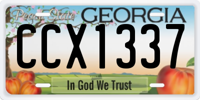 GA license plate CCX1337