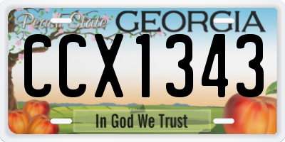 GA license plate CCX1343
