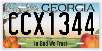 GA license plate CCX1344