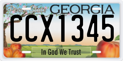 GA license plate CCX1345