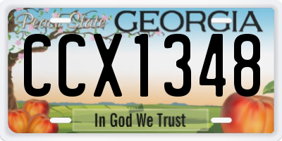 GA license plate CCX1348