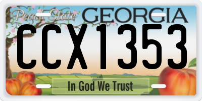 GA license plate CCX1353